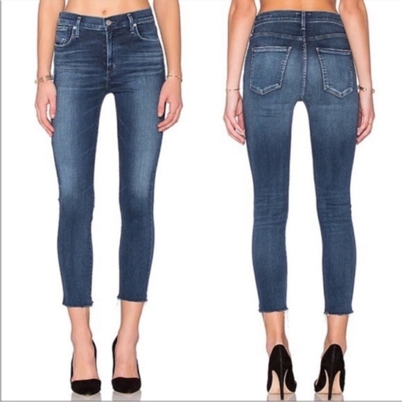 Agolde Sophie Crop Raw Hem Skinny Denim Jeans- 30 - Picture 2 of 13